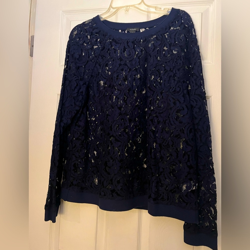 Royal / Navy Blue lace long sleeve top